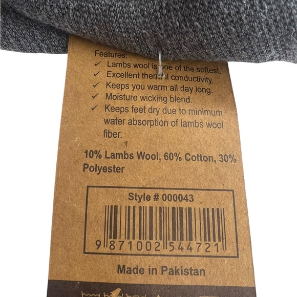 Lamb’s Wool Blend Socks 3-Pack Assortment Navy Tan Charcoal - Picture 4 of 5